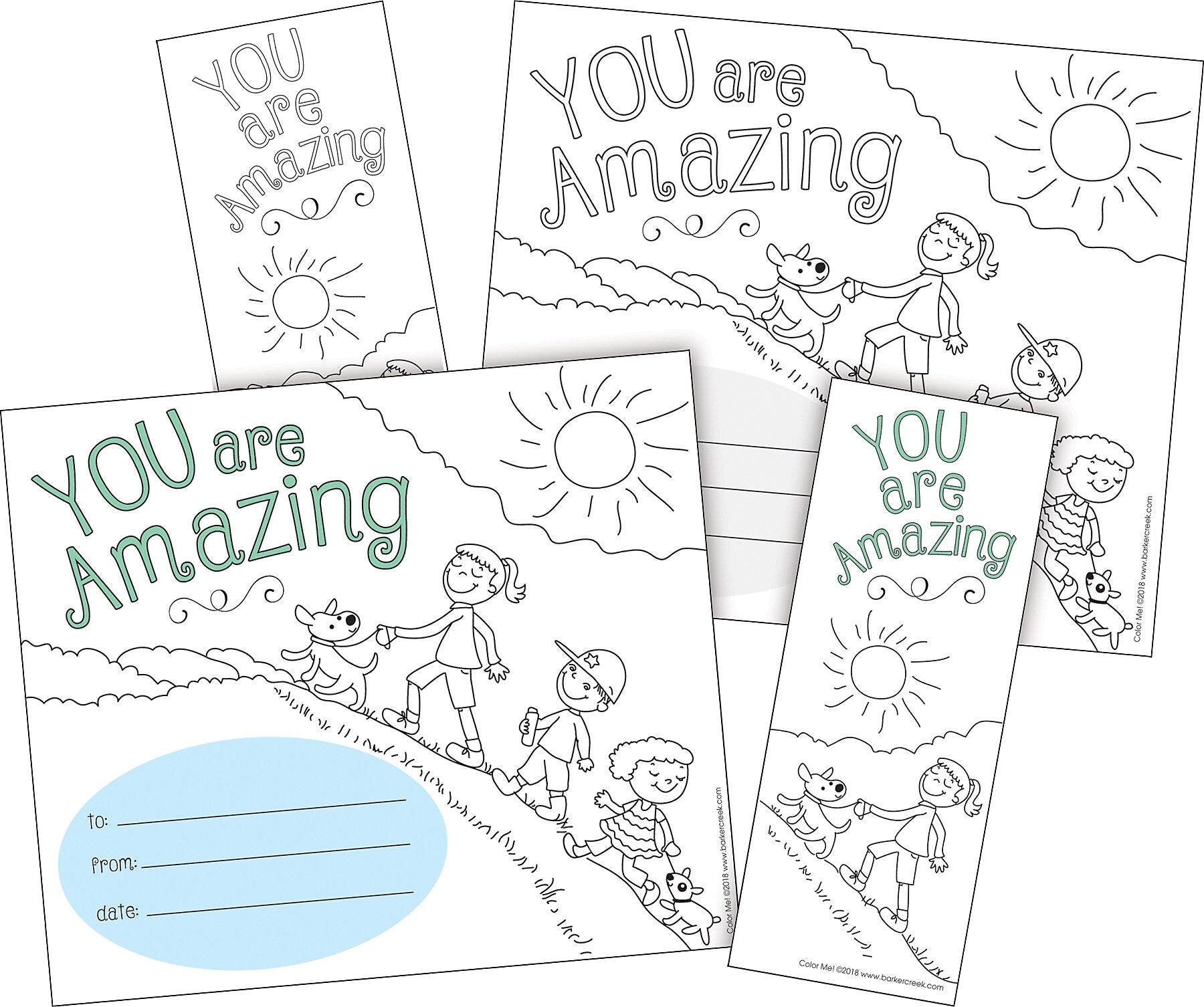 Barker Creek Color Me! You Are Amazing Awards & Bookmarks Set, 8.5" x 5.5”, Multicolored, 90/Set (4167)