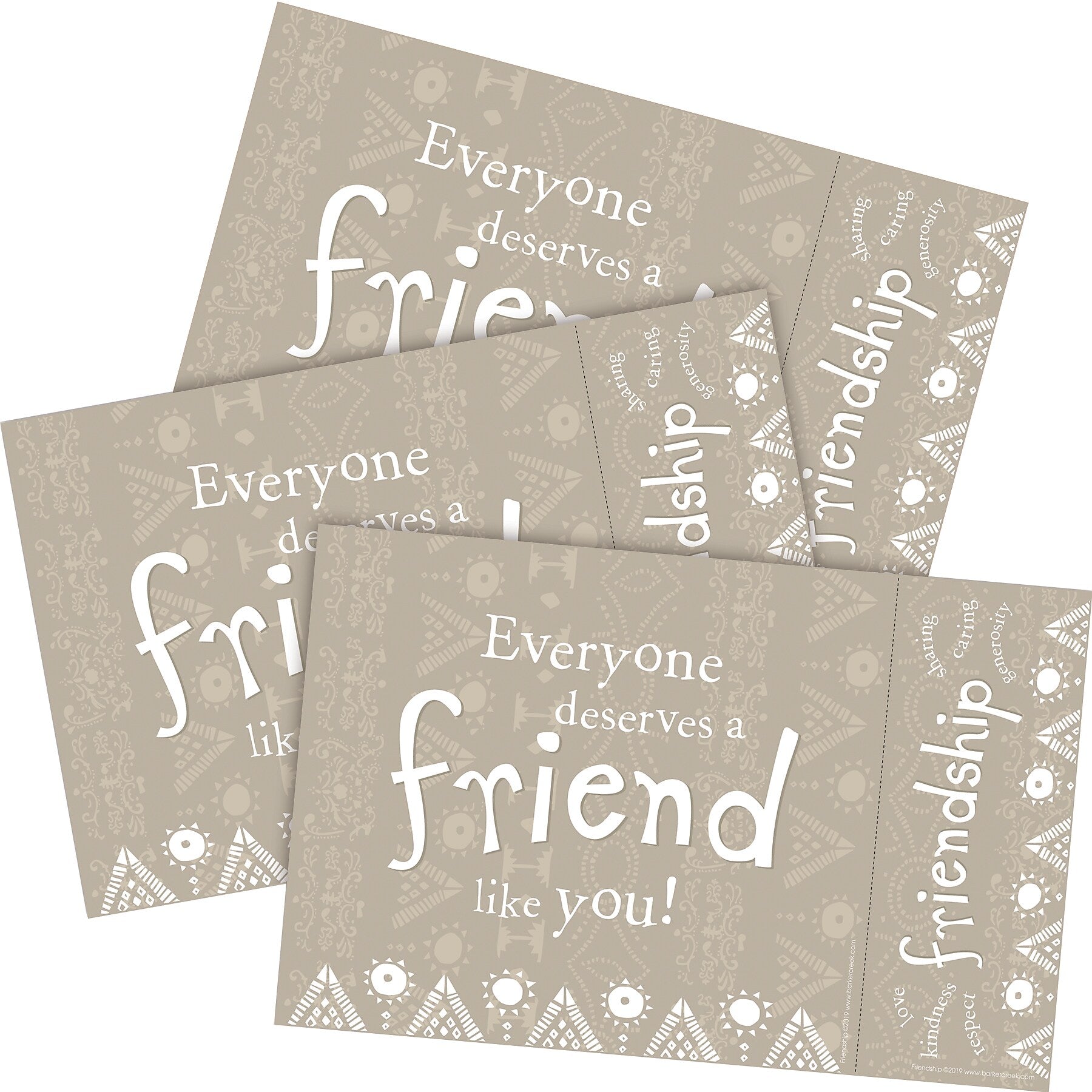 Barker Creek Friendship Awards & Bookmarks Set, 8.5" x 5.5”, Multicolored, 90/Set (4170)