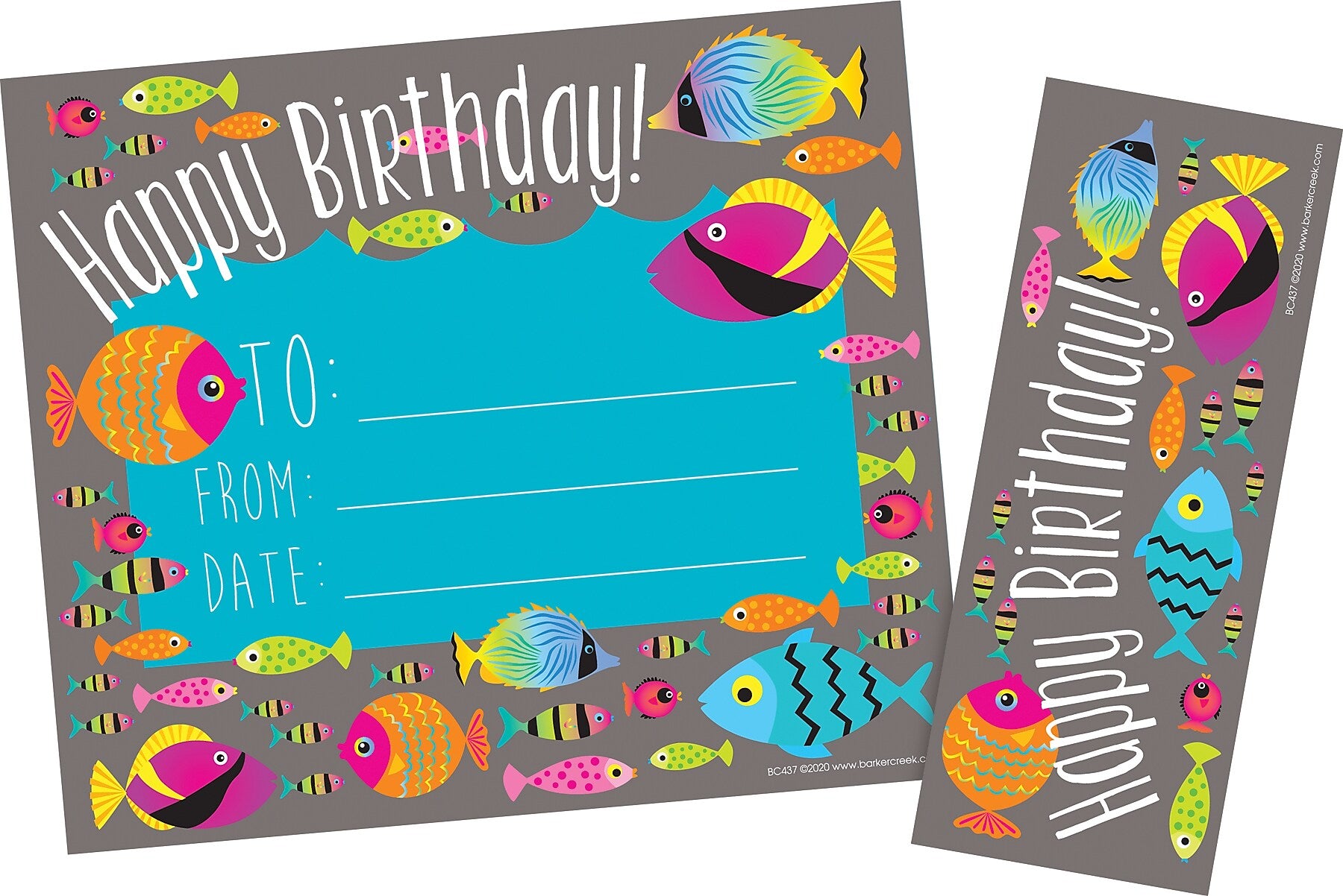 Barker Creek Kai Ola Happy Birthday Awards & Bookmarks Set, 8.5" x 5.5”, Multicolored, 90/Set (4173)