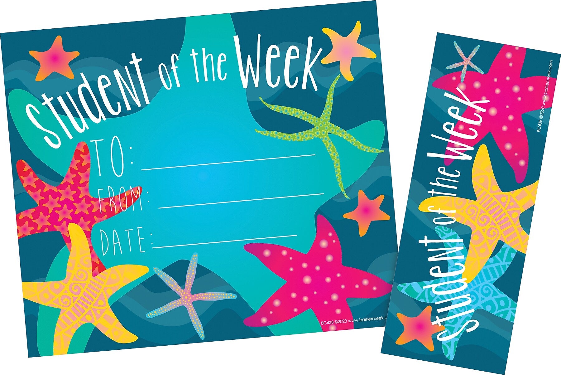 Barker Creek Kai Ola Student of the Week Awards & Bookmarks Set, 8.5" x 5.5”, Multicolored, 90/Set (4174)