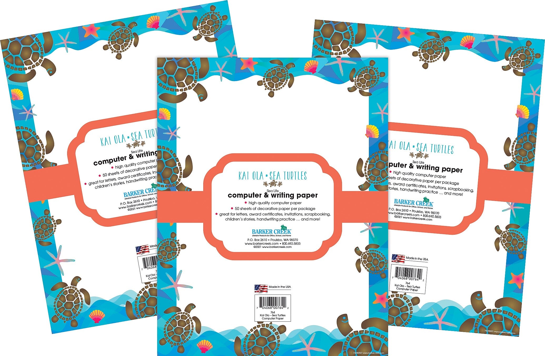 Barker Creek Kai Ola Computer Paper, 8.5" x 11", 60 lbs., Multicolored, 150 Sheets/Pack (4315)