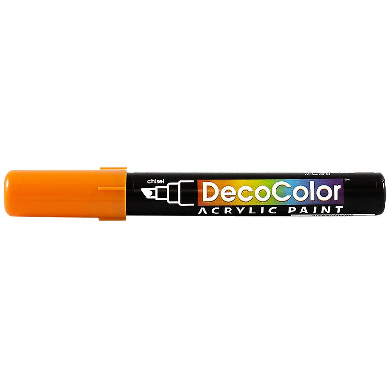 Marvy Uchida Acrylic Paint Markers, Chisel Tip, Orange, 2/Pack (526315ORa)