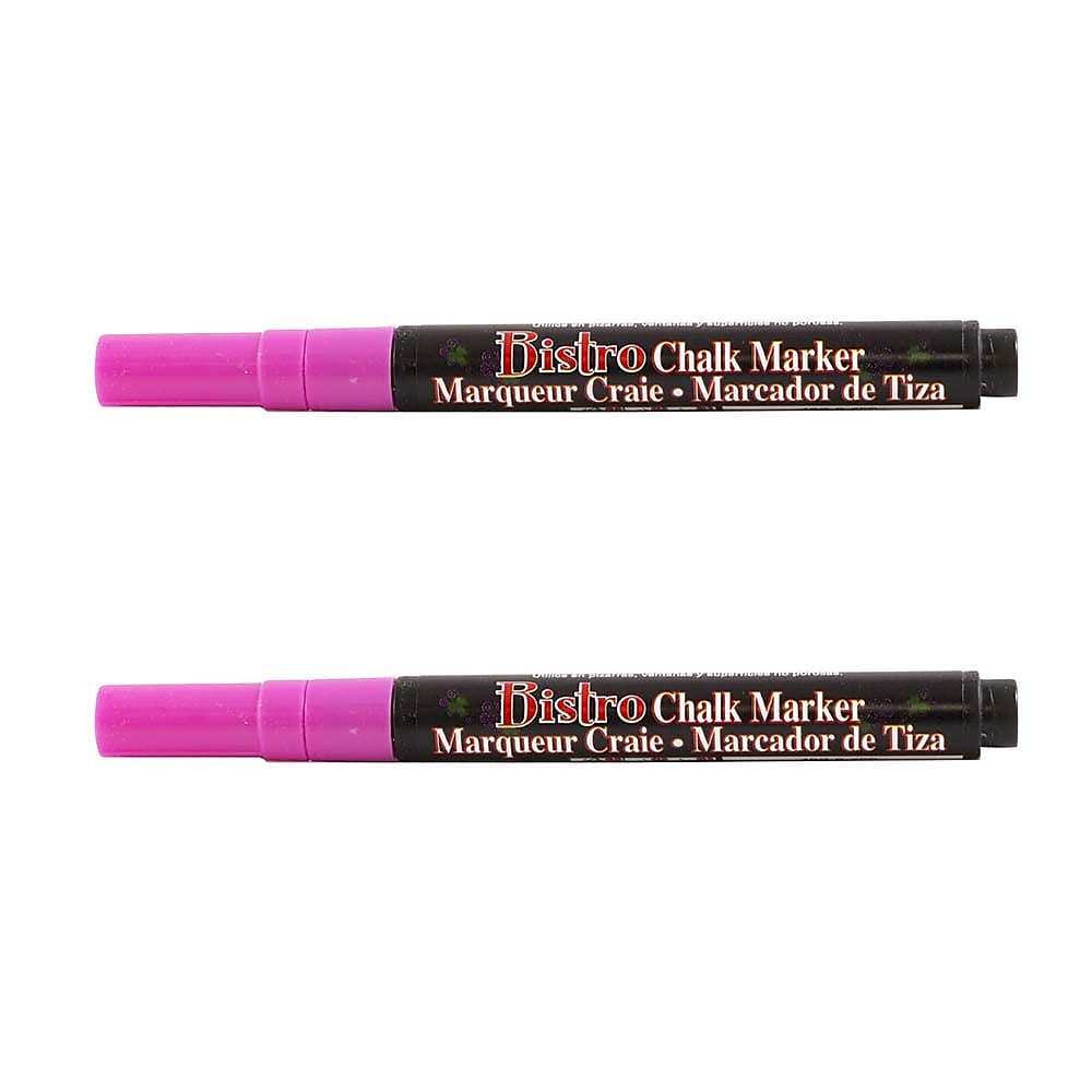 Marvy Uchida® Fine Point Erasable Chalk Markers, Hot Pink, 2/Pack (526482HPa)