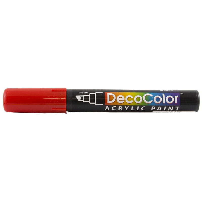 Marvy Uchida Acrylic Paint Markers, Chisel Tip, Red, 2/Pack (526315REa)
