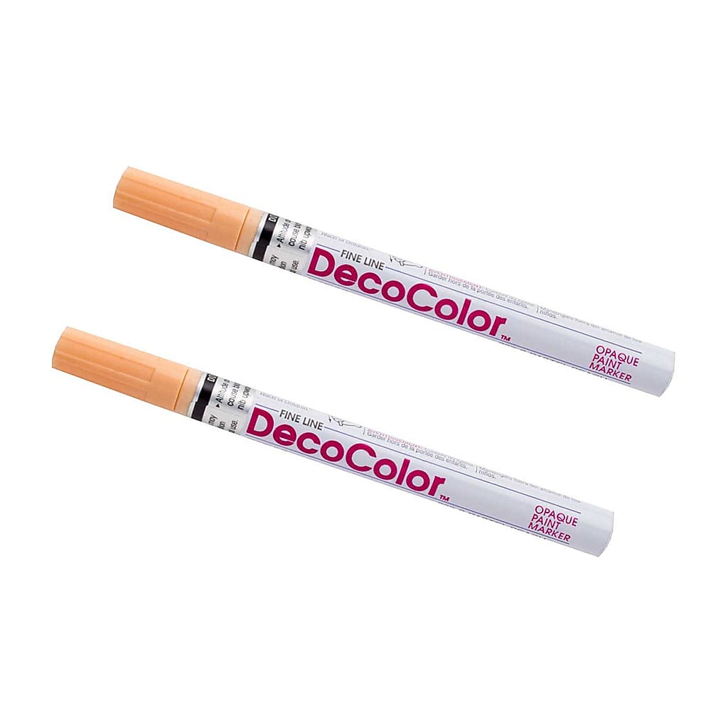 Marvy Uchida Opaque Paint Markers, Fine Tip, Pastel Peach, 2/Pack (7665902a)