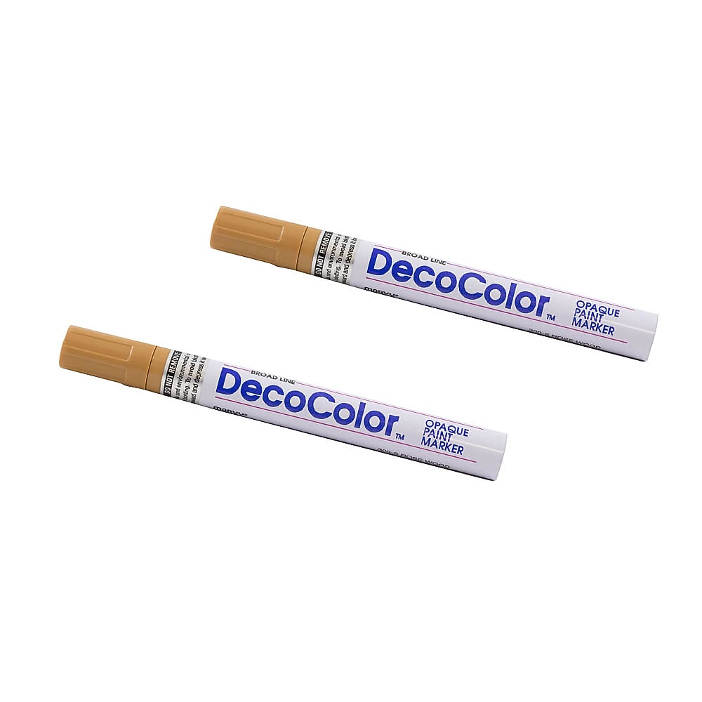 Marvy Uchida DecoColor Opaque Paint Markers, Broad Tip, Rose Wood Brown, 2/Pack (526300RWa)