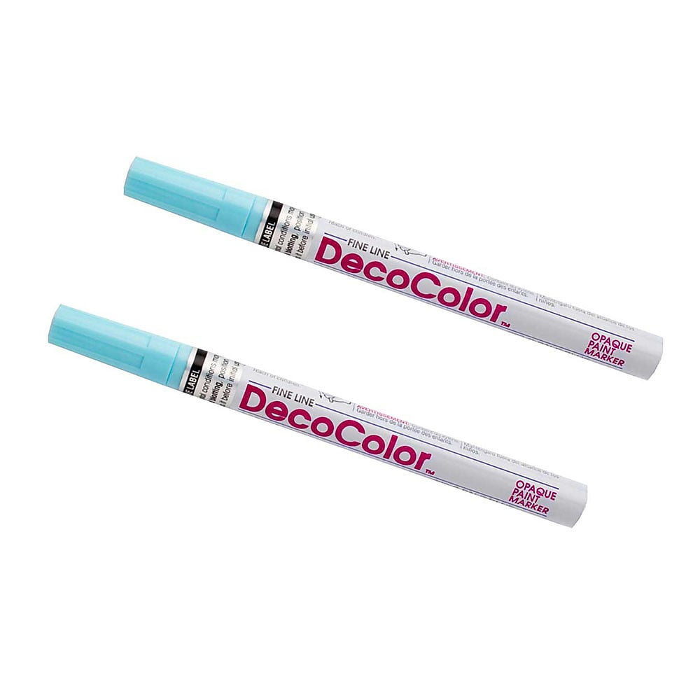 Marvy Uchida Opaque Paint Markers, Fine Tip, Pale Blue, 2/Pack (7665900a)