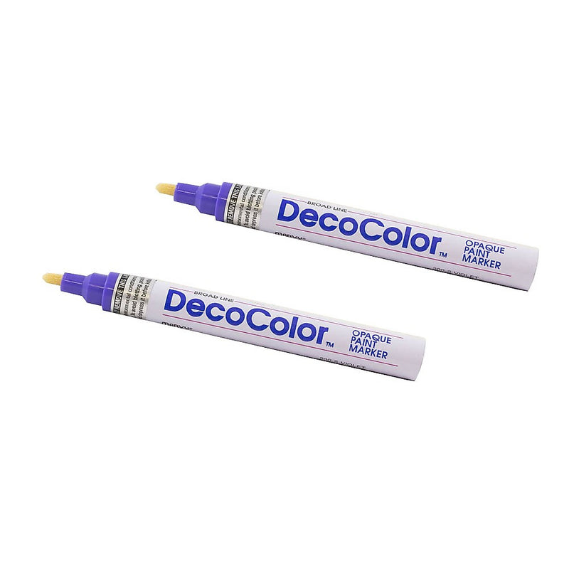Marvy Uchida DecoColor Opaque Paint Markers, Broad Tip, Violet Purple, 2/Pack (526300VIa)