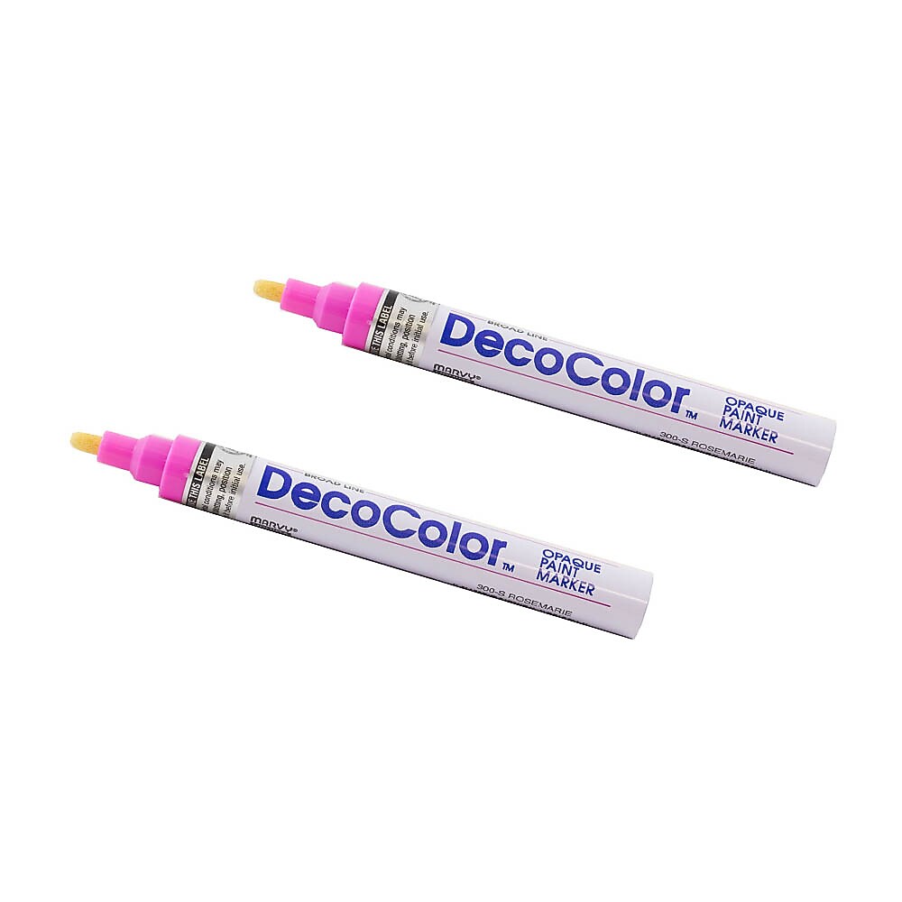 Marvy Uchida DecoColor Opaque Paint Markers, Broad Tip, Rosemary Pink, 2/Pack (526300ROa)