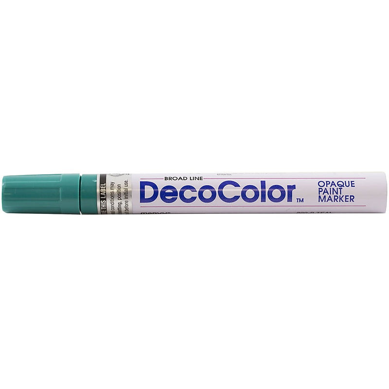 Marvy Uchida DecoColor Opaque Paint Markers, Broad Tip, Teal, 2/Pack (526300TEa)