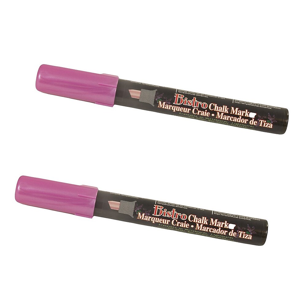 Marvy Uchida® Chisel Tip Erasable Chalk Markers, Violet Red, 2/Pack (526483VRMa)
