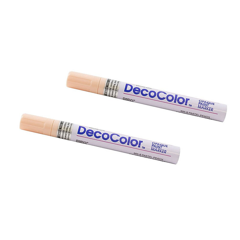 Marvy Uchida DecoColor Opaque Paint Markers, Broad Tip, Pastel Peach, 2/Pack (526300PPa)