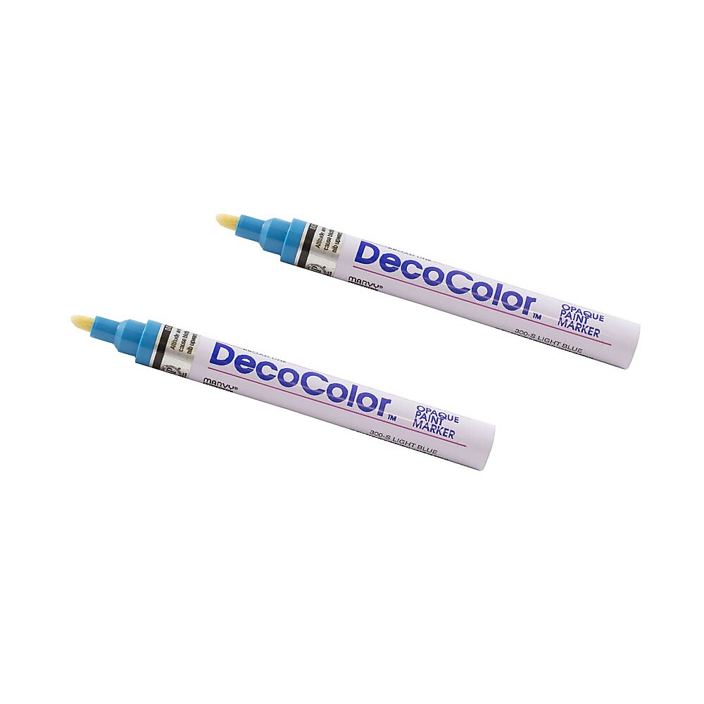 JAM Paper Opaque Paint Markers, Broad Tip, Light Blue, 2/Pack (526300LBa)