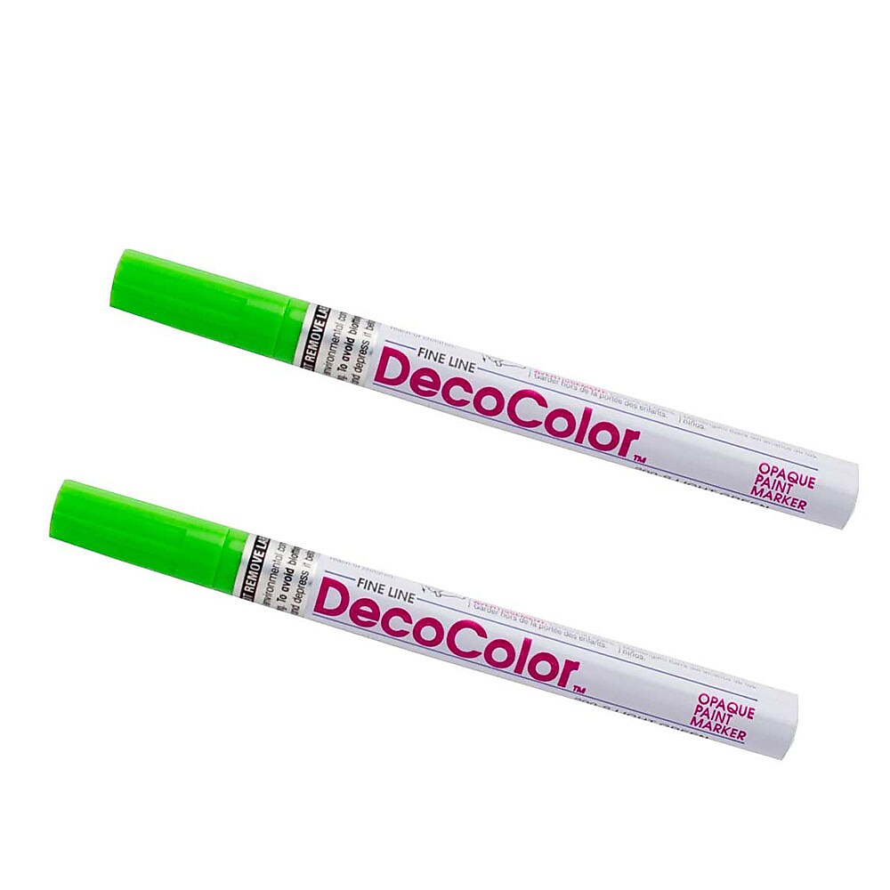 Marvy Uchida Opaque Paint Markers, Fine Tip, Light Green, 2/Pack (7665898a)