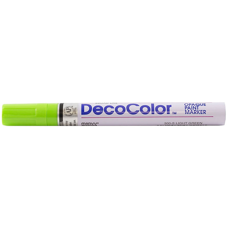 Marvy Uchida DecoColor Opaque Paint Markers, Broad Tip, Light Green, 2/Pack (526300LGa)