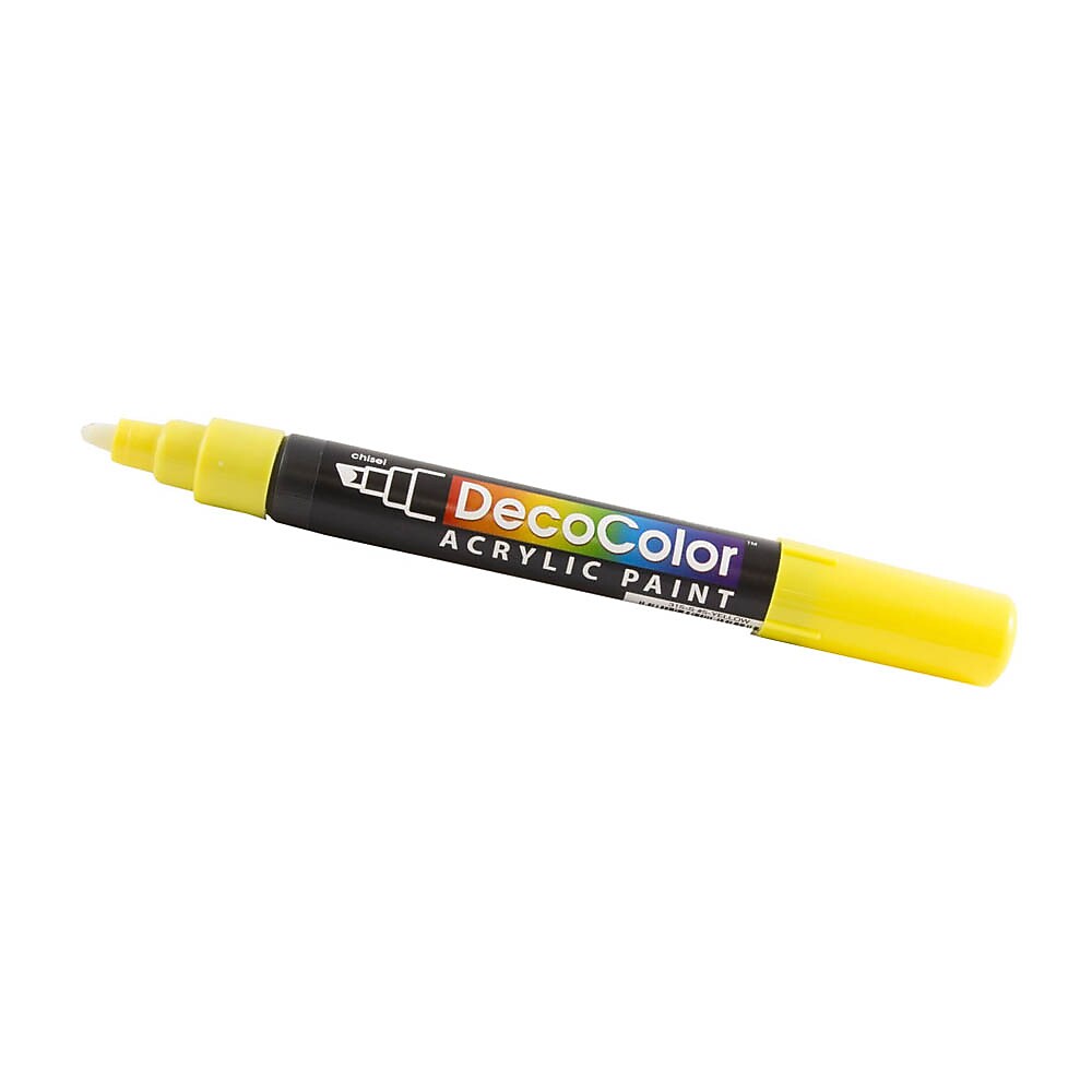 Marvy Uchida Acrylic Paint Markers, Chisel Tip, Yellow, 2/Pack (526315YEa)
