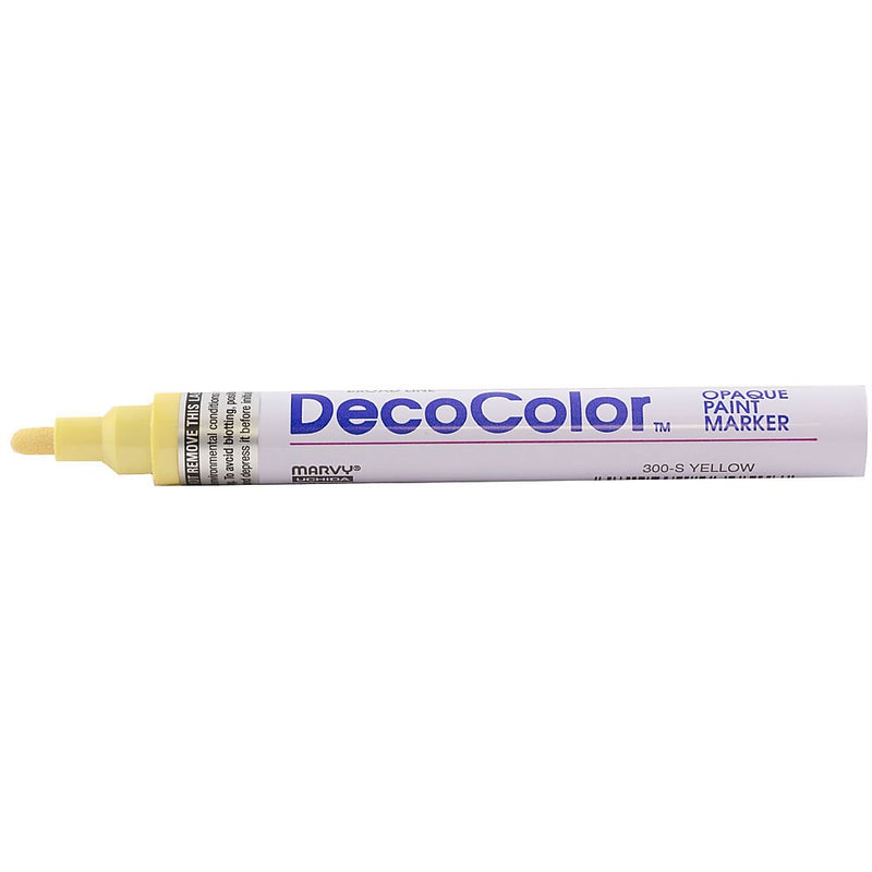 Marvy Uchida DecoColor Opaque Paint Markers, Broad Tip, Cream Yellow, 2/Pack (526300CYa)