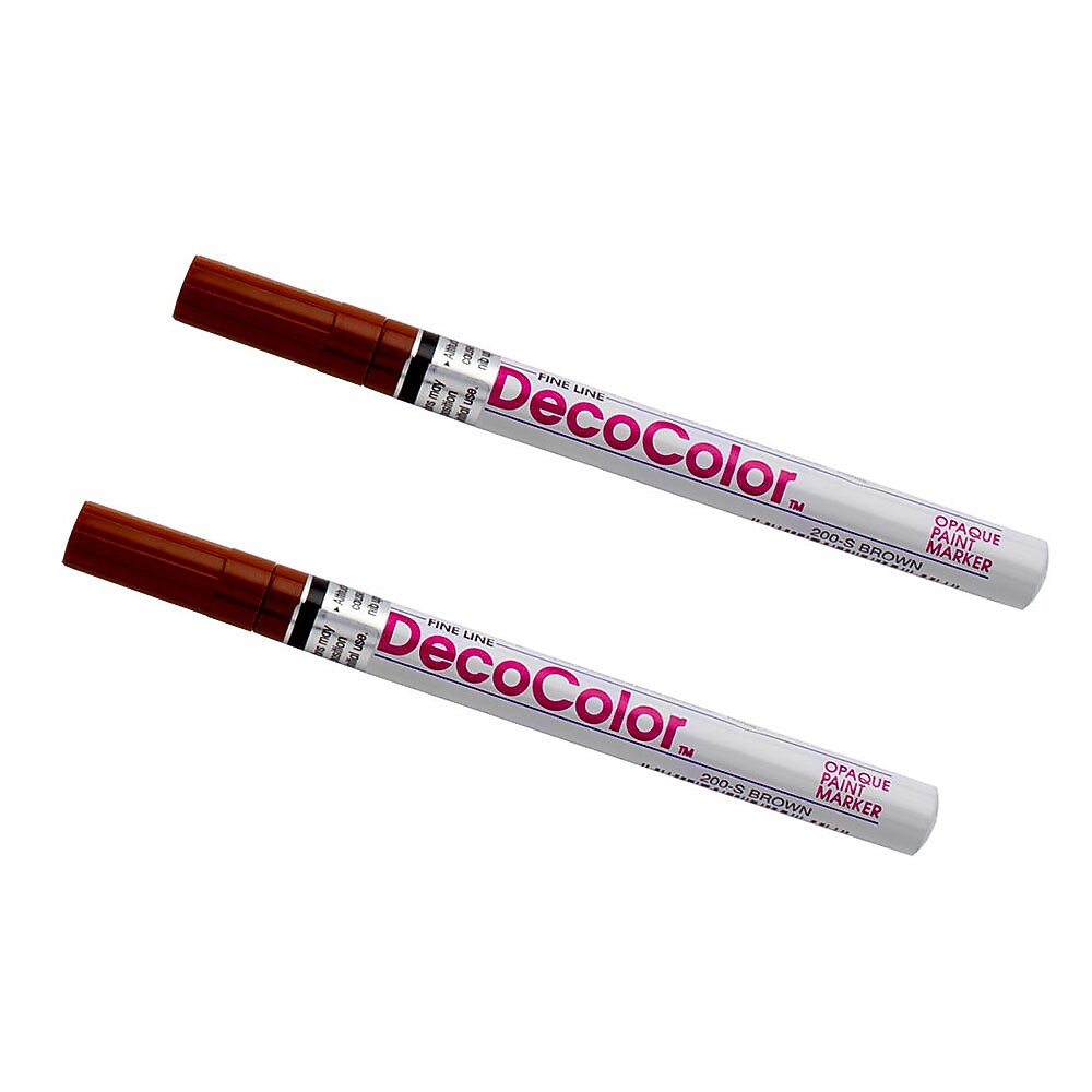 Marvy Uchida Opaque Paint Markers, Fine Tip, Brown, 2/Pack (7665890a)