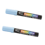 Marvy Uchida DecoColor Acrylic Paint Markers, Chisel Tip, Aquamarine, 2/Pack (526315AQa)