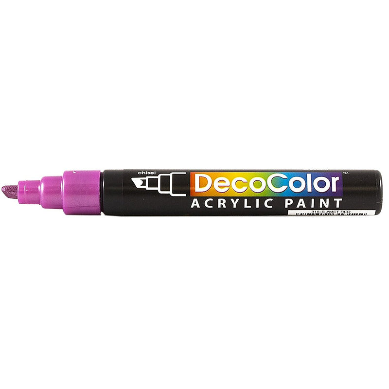 Marvy Uchida Acrylic Paint Markers, Chisel Tip, Metallic Violet Red, 2/Pack (526315MVRa)