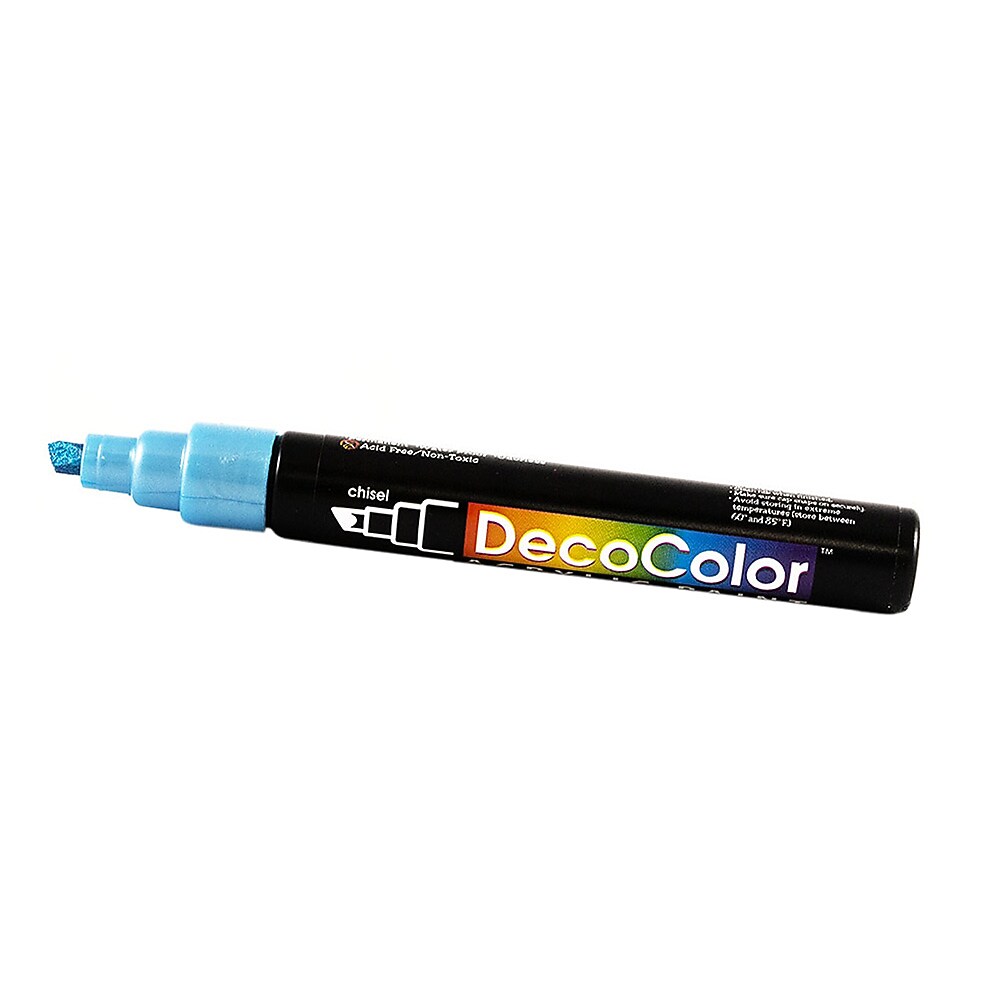 Marvy Uchida Acrylic Paint Markers, Chisel Tip, Metallic Blue, 2/Pack (526315MBa)