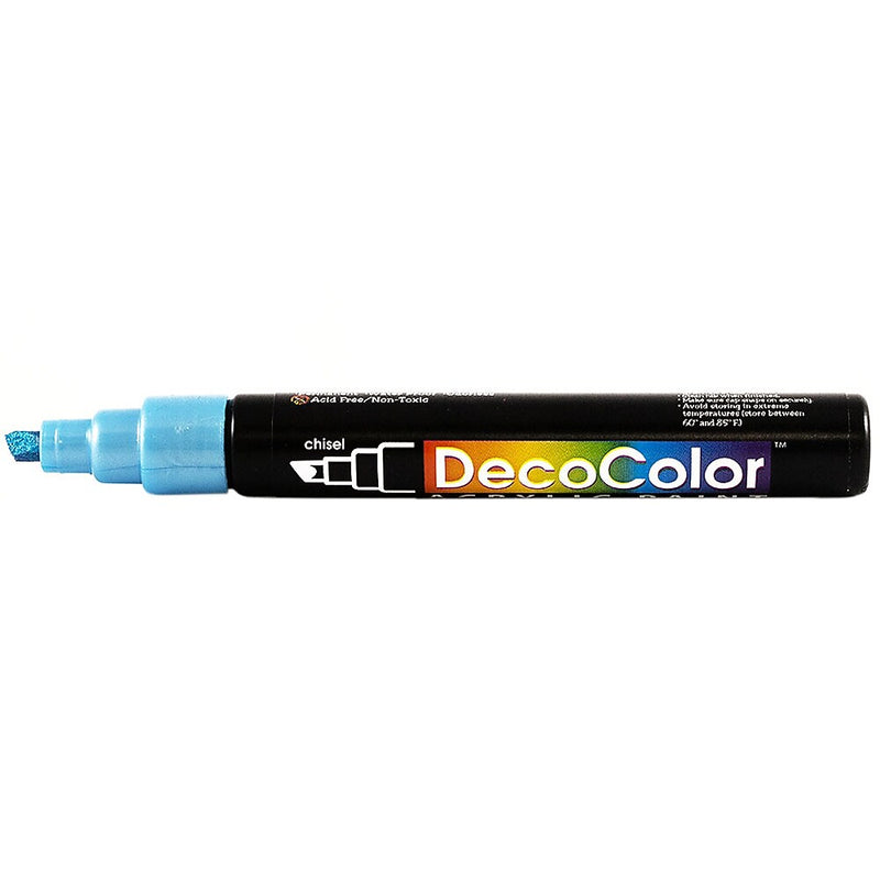 Marvy Uchida Acrylic Paint Markers, Chisel Tip, Metallic Blue, 2/Pack (526315MBa)