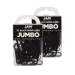 JAM Paper Jumbo Paper Clips, 2" Capacity, Black, 75 Clips/Pack, 2/Pack (2184933a)