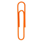 JAM Paper Jumbo Paper Clips, 2" Capacity, Orange, 75 Clips/Pack, 2/Pack (42186871a)
