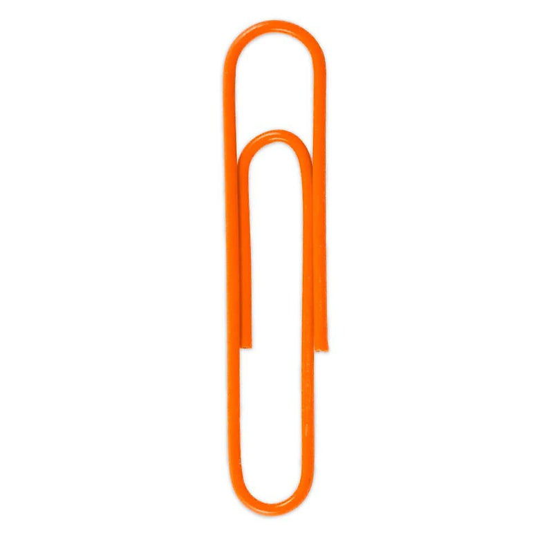 JAM Paper Jumbo Paper Clips, 2" Capacity, Orange, 75 Clips/Pack, 2/Pack (42186871a)