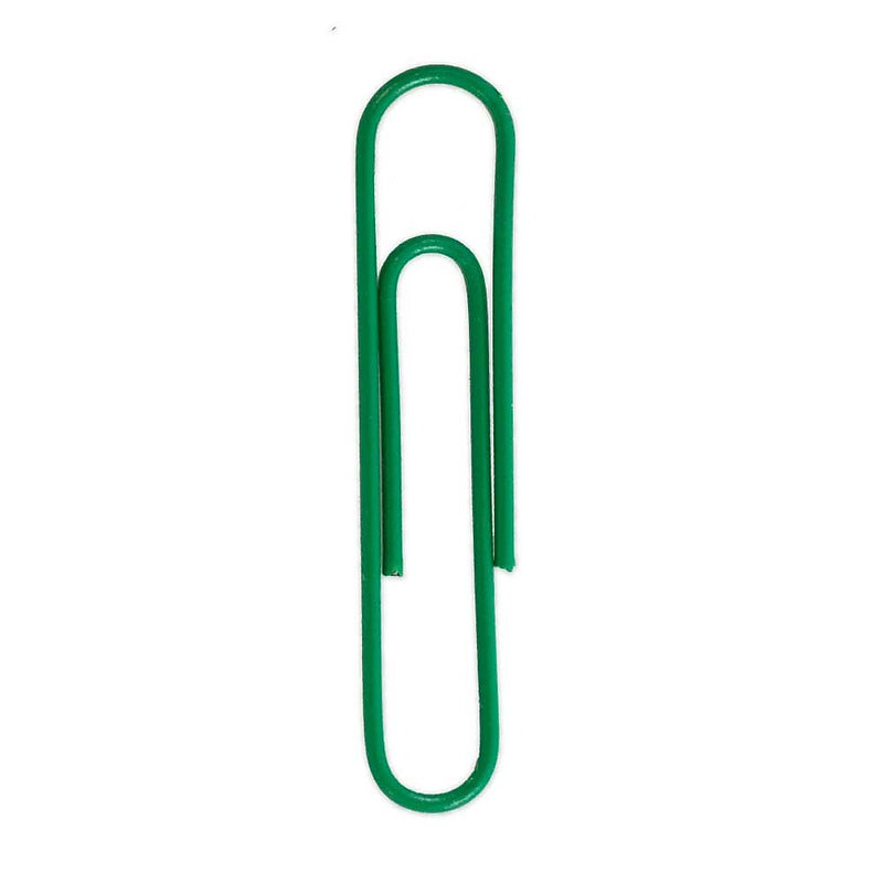 JAM Paper Jumbo Paper Clips, 2" Capacity, Green, 75 Clips/Pack, 2/Pack (42186878a)