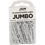 JAM Paper Jumbo Paper Clips, 2" Capacity, White, 5 Clips/Pack, 2/Pack (2184934a)
