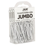 JAM Paper Jumbo Paper Clips, 2" Capacity, White, 5 Clips/Pack, 2/Pack (2184934a)
