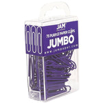 JAM Paper Jumbo Paper Clips, 2" Capacity, Purple, 75 Clips/Pack, 2/Pack (42186879a)