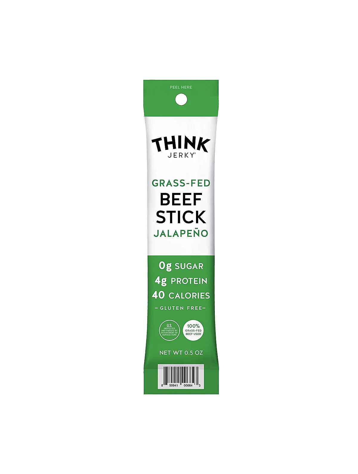 Think Jerky Jalapeno 100% Grass-Fed Beef Sticks, 1 oz, 20/Box (337-00003)