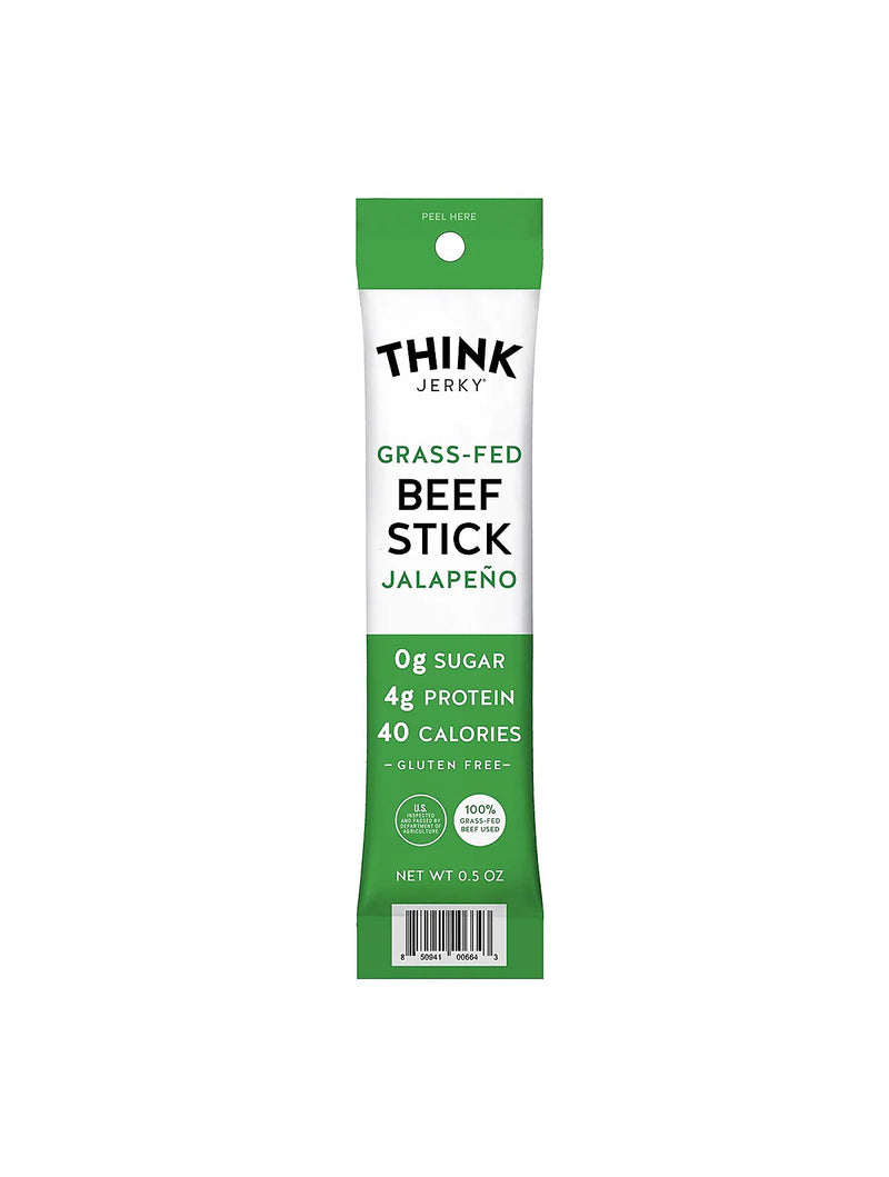 Think Jerky Jalapeno 100% Grass-Fed Beef Sticks, 1 oz, 20/Box (337-00003)