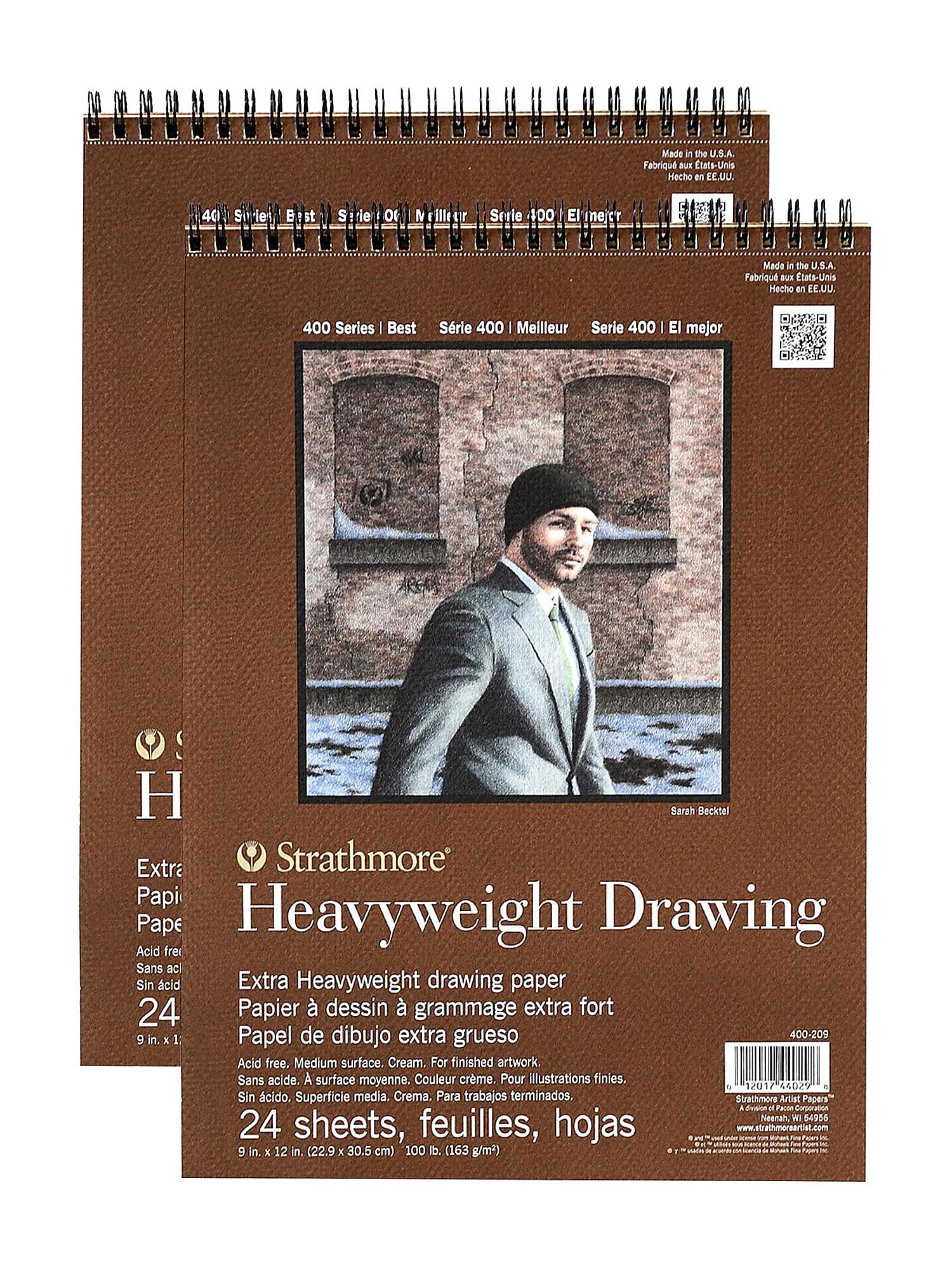 Strathmore 400 Series Heavyweight Drawing Paper, 9 in. x 12 in. Pad of 24 Sheets, 2/Pack (PK2-400-209-1)