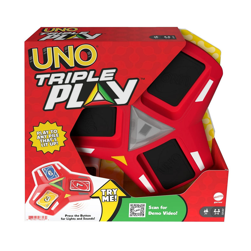 Mattel UNO Triple Play Card Game, 4/Pack (GXV87)