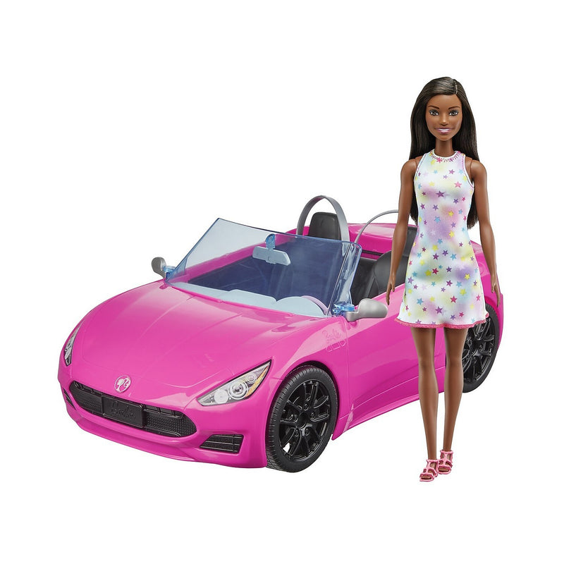 Mattel Barbie Doll and Pink Convertible Car Playset, 2/Pack (HBY30)