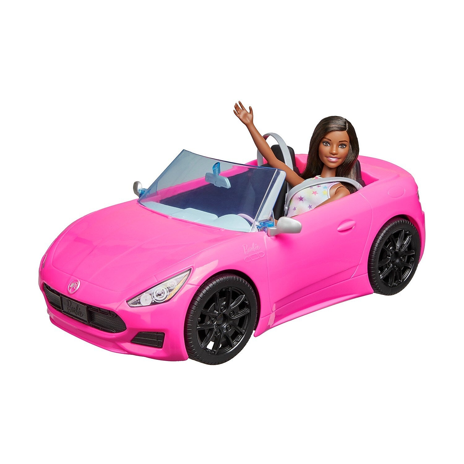 Mattel Barbie Doll and Pink Convertible Car Playset, 2/Pack (HBY30)