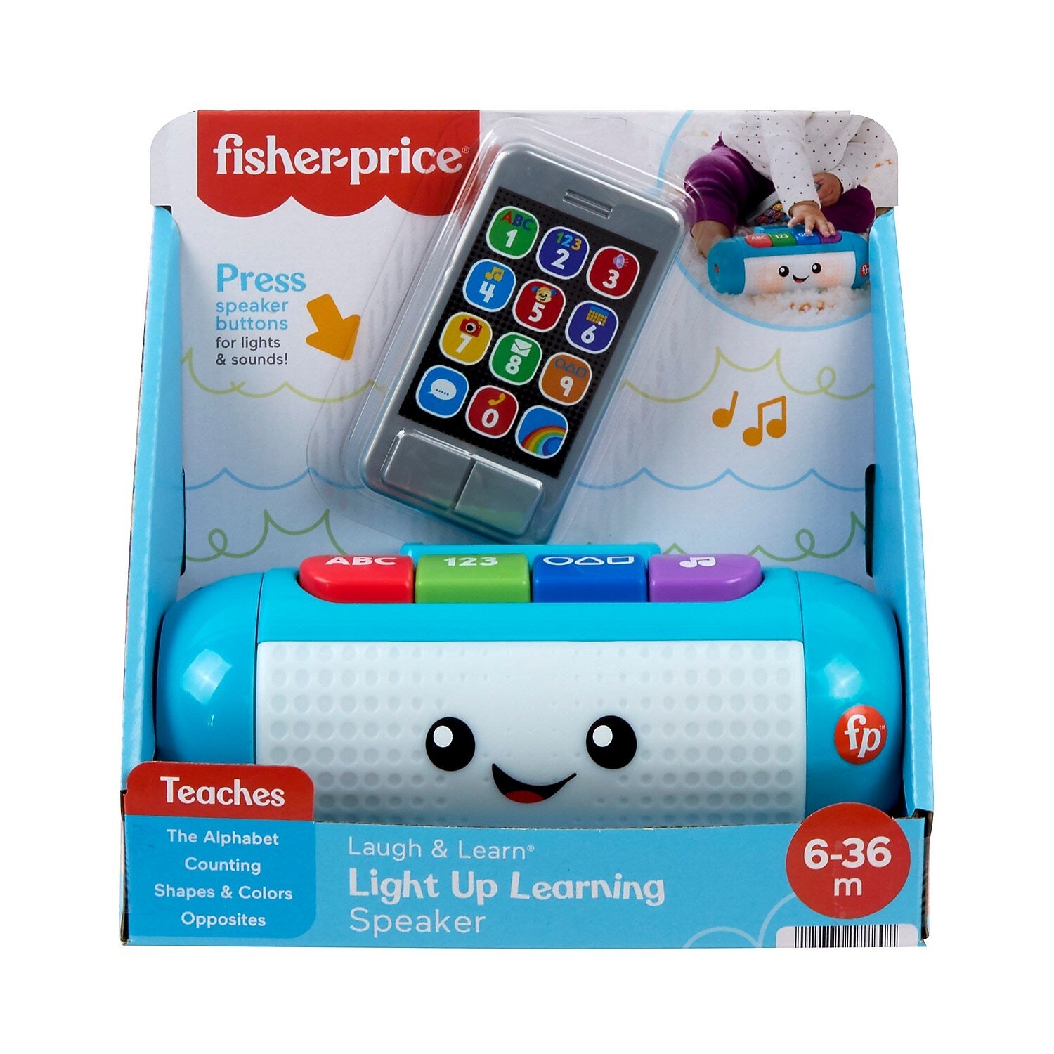 Fisher-Price Laugh & Learn Light Up Learning Speaker Musical Toy, 2/Pack (HRJ06)