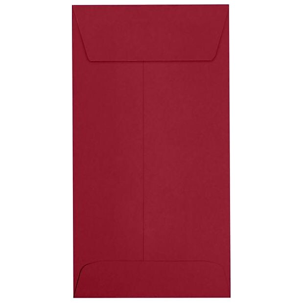 JAM Paper Self Seal #7 Coin Envelopes, 3 1/2" x 6 1/2", Garnet Red, 250/Pack (7CO-101-250)