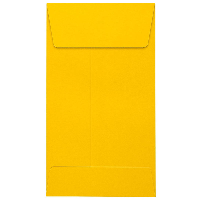 JAM Paper Self Seal #5 1/2 Coin Envelopes, 3 1/8" x 5 1/2", Sunflower Yellow, 50/Pack (LUX-512CO-12-50)