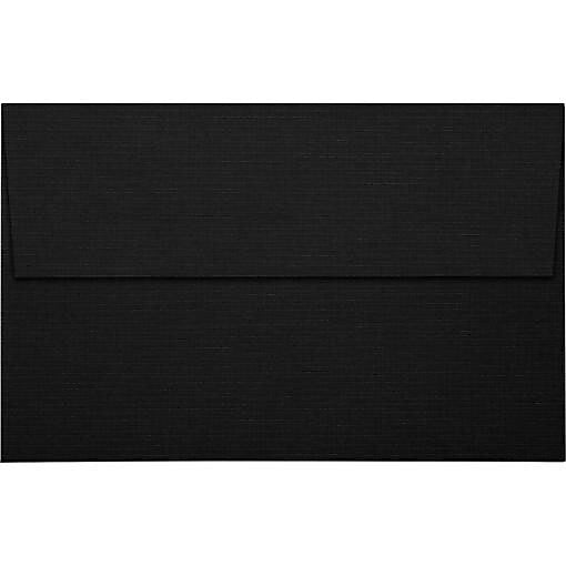 JAM Paper A10 Invitation Envelopes, Peel & Press, 6 x 9 1/2, Black Linen, 50 Pack (4590-BLI-50)