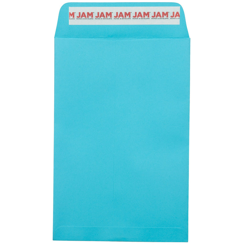JAM Paper 6 x 9 Open End Envelopes ,Pool , 50 Pack, Blue (LUX-1644-102-50)