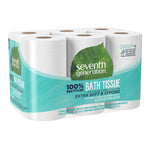 Seventh Generation 100% Recycled Bathroom Tissue Rolls, 2-Ply, White, 240 Sheets/Roll, 12 Rolls/Pack, 48 Rolls/Carton (13733)