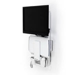 Ergotron StyleView Sit-Stand Adjustable Single Arm Vertical Lift, Patient Room Mount, 24" Screen Support, White (61-080-062)
