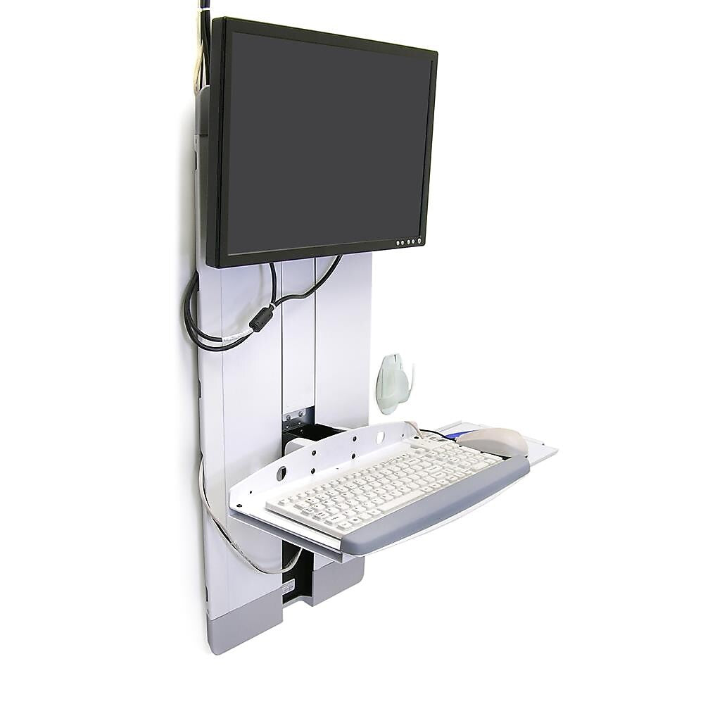 Ergotron StyleView Vertical Lift Adjustable High Traffic Area, 24" Screen Support, White (60-593-216)