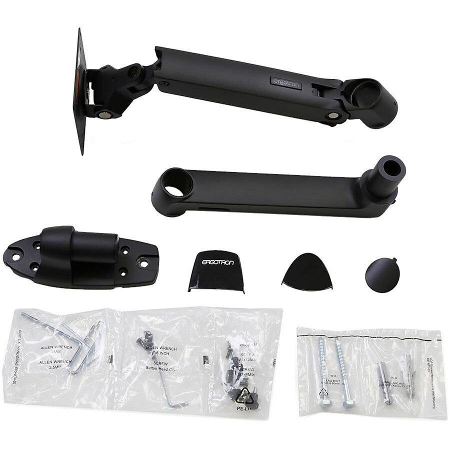 Ergotron LX Adjustable 1 Arm Wall Mount, Up to 34" Monitor, Matte Black (45243224)