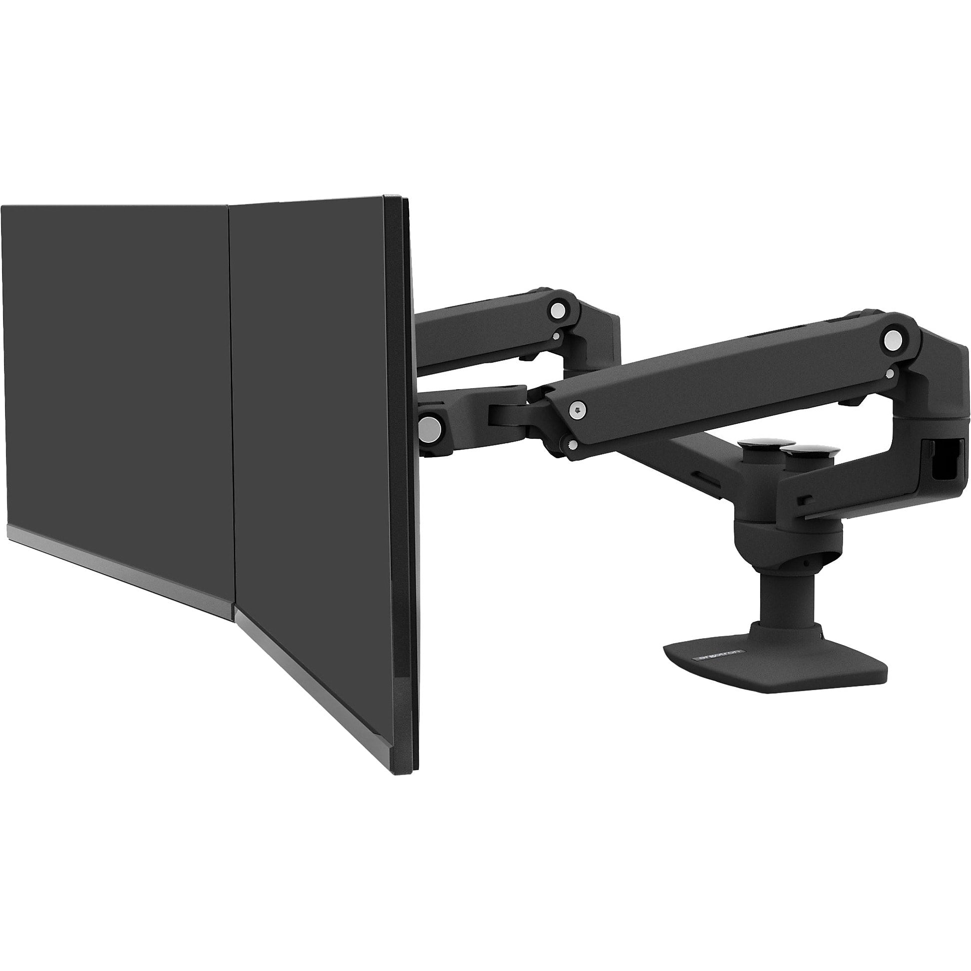 Ergotron LX Adjustable Dual Side-by-Side Mounting Arm, 27" Screen Support, Matte Black (45245224)