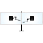Ergotron LX Adjustable Dual Stacking Arm Tall Pole Desk Mount, 40" Screen Support, Polished Aluminum (45-549-026)